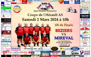 COUPE DE L' HERAULT AS    1/4 DE FINALE retour  BEZIERS  VS  MIREVAL