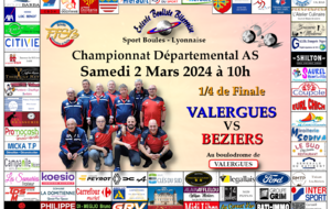 CHAMPIONNAT DEPARTEMENTAL  AS     1/4 DE FINALE retour        VALERGUES  VS  BEZIERS 