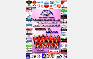 Championnat de France des Clubs Sportifs Féminin Elite 2 BEZIERS / BALARUC LES BAINS