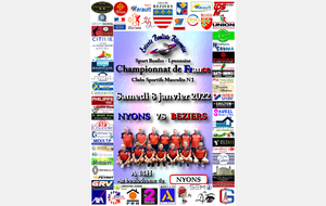 Championnat de France des Clubs Sportifs Masculin N1 NYONS / BEZIERS