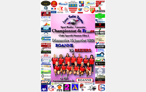 Championnat de France des Clubs Sportifs Féminin Elite 2 ROANNE / BEZIERS