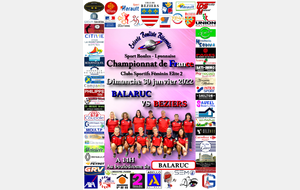 Championnat de France des Clubs Sportifs Féminin Elite 2 BALARUC LES BAINS / BEZIERS