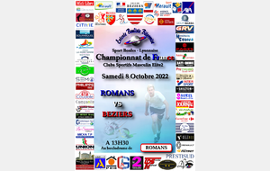 Championnat de France Clubs Sportifs Masculins Elite 2   ROMANS / BEZIERS  A 13H30