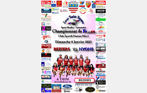 Championnat de France Clubs Sportifs Féminins Elite 2   BEZIERS / NYONS  A 13H30