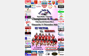Championnat de France Clubs Sportifs Féminins Elite 2   ST VICTOR / BEZIERS  A 13H30