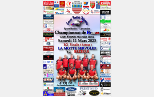 Championnat de France Clubs Sportifs Masculins Elite 2   1/2 FINALE RETOUR     LA MOTTE SERVOLEX  /  BEZIERS   A 13H30