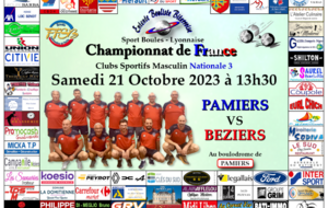 CHAMPIONNAT DE FRANCE Clubs Sportifs Masculins N3                   PAMIERS   VS   BEZIERS