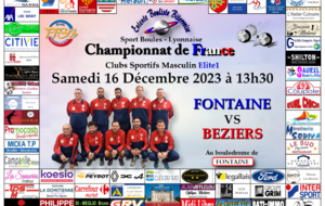CHAMPIONNAT DE FRANCE Clubs Sportifs Masculins Elite 1                   FONTAINE   VS   BEZIERS