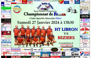CHAMPIONNAT DE FRANCE Clubs Sportifs Masculins N3                   HT LIBRON   VS   BEZIERS