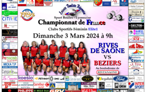 CHAMPIONNAT DE FRANCE Clubs Sportifs Féminins Elite 1                   RIVES DE SAONE   VS   BEZIERS