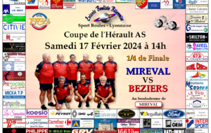 COUPE DE L' HERAULT AS    1/4 DE FINALE aller    MIREVAL VS  BEZIERS