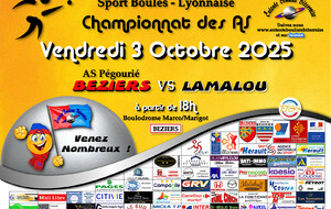 CHAMPIONNAT des AS   BEZIERS 2 / LAMALOU  A 18H