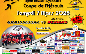 COUPE DE L'HERAULT  AS  1/4 DE FINALE (Retour)  GRAISSESSAC / BEZIERS 1  A 14H