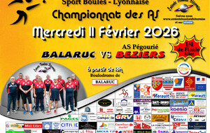 CHAMPIONNAT des AS 1/4 DE FINALE (Aller)   BALARUC  /  BEZIERS 2  A 18H