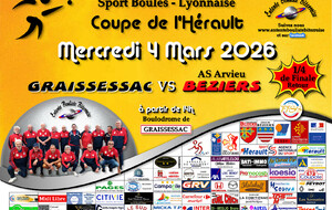 COUPE DE L'HERAULT  AS  1/4 DE FINALE (Retour)  GRAISSESSAC / BEZIERS 1  A 14H