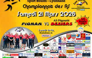 CHAMPIONNAT des AS   1/2 FINALE Aller  PIGNAN / BEZIERS 2  A 14H