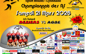 CHAMPIONNAT des AS   1/2 FINALE Aller  BEZIERS 3  /  AGDE  A 14H