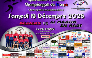 CHAMPIONNAT DE FRANCE ME2   BEZIERS / ST MARTIN EN HAUT A 13H30